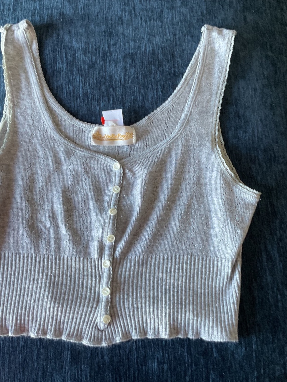 La Vie En Rose Grey Knit Camisole Sz S